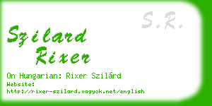 szilard rixer business card