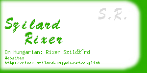 szilard rixer business card